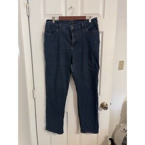 Lee Classic Fit Jeans Womens Size 16 Long Dark Wash Straight Leg Stretch Denim